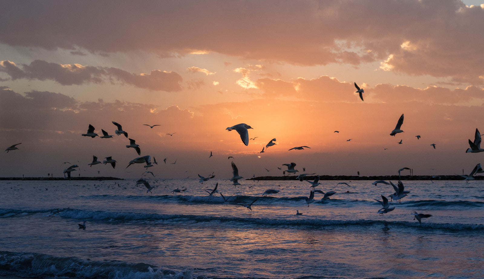 Sunset over the Mediterranean coast in the Western Galilee